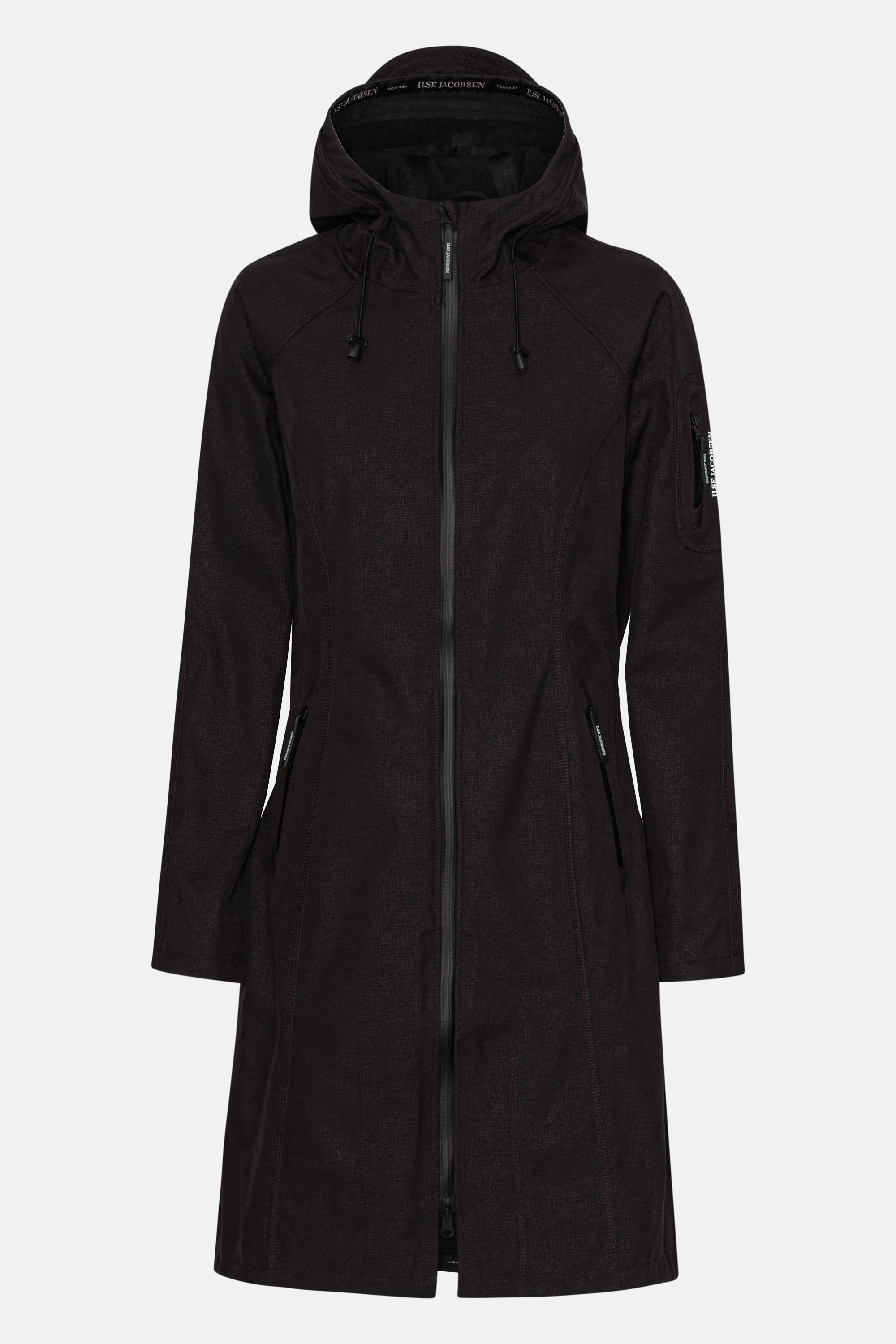 Long Softshell Raincoat - Black